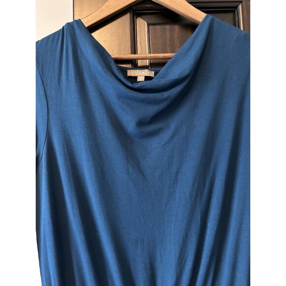 Lilla P Blue Long-Sleeve Dress – Minimalist Everyday Chic Quiet Luxury - Picture 5 of 8